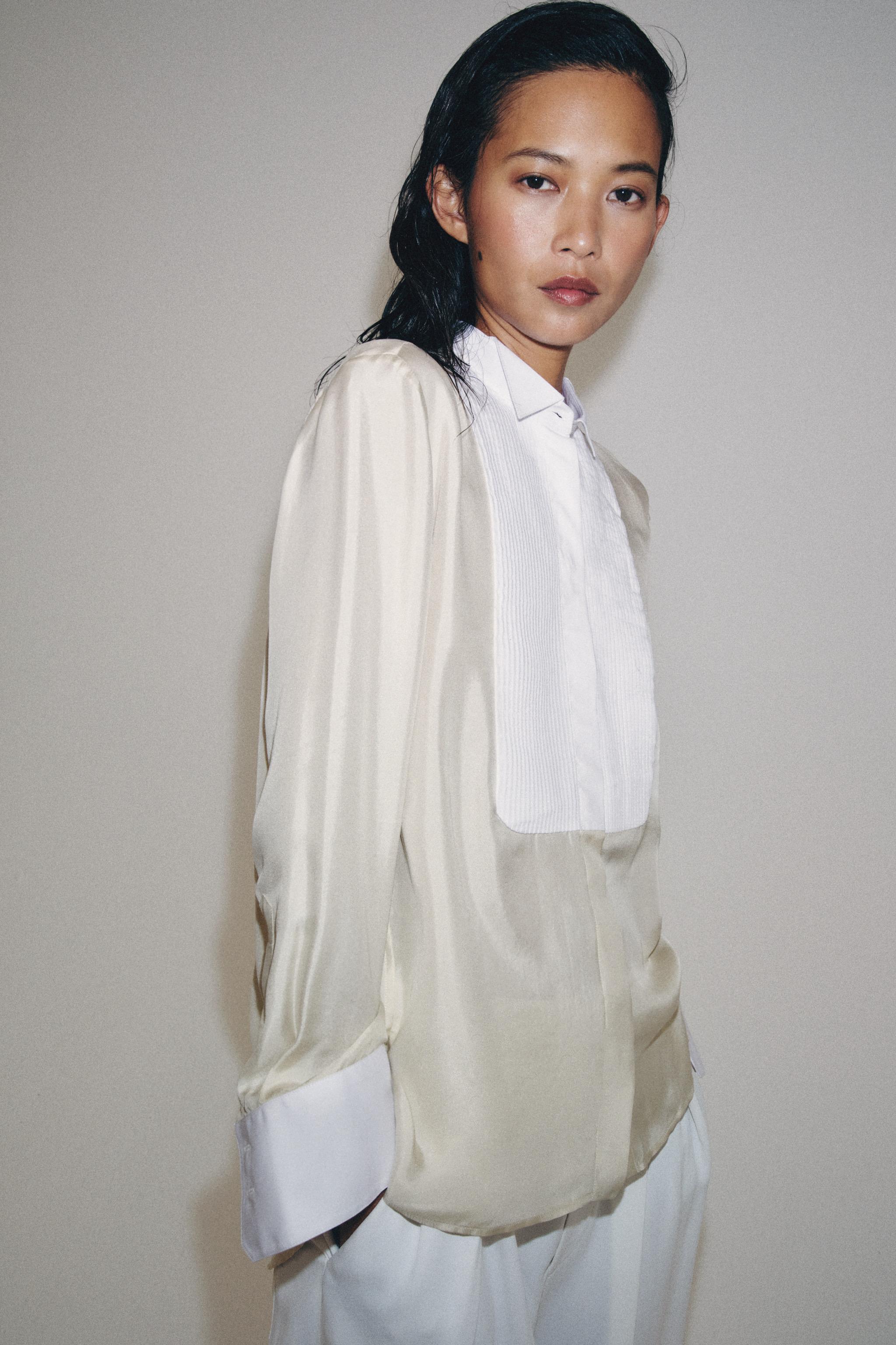 100% SILK BIB SHIRT ZW COLLECTION